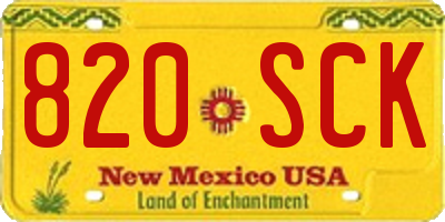 NM license plate 820SCK