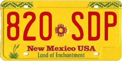 NM license plate 820SDP