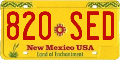 NM license plate 820SED