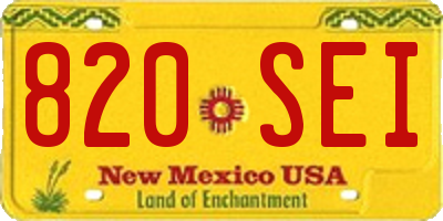 NM license plate 820SEI