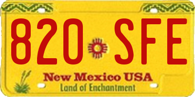 NM license plate 820SFE