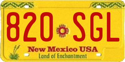 NM license plate 820SGL