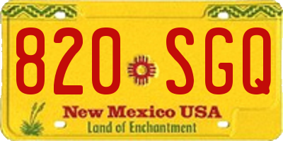 NM license plate 820SGQ