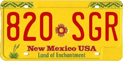 NM license plate 820SGR