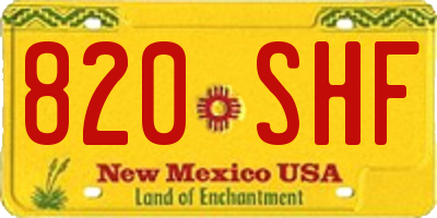 NM license plate 820SHF