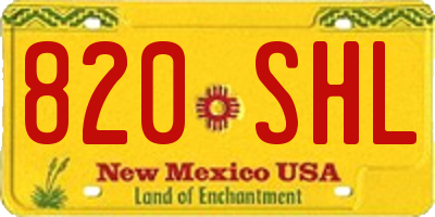 NM license plate 820SHL