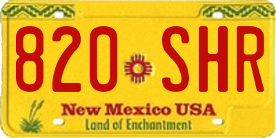 NM license plate 820SHR