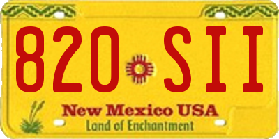 NM license plate 820SII