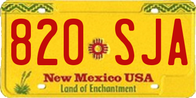NM license plate 820SJA