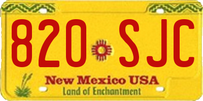 NM license plate 820SJC