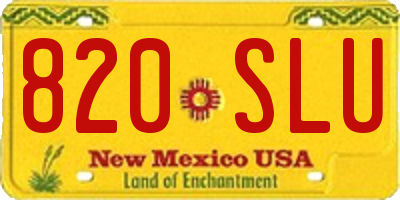NM license plate 820SLU