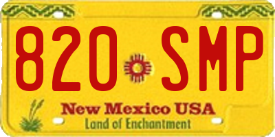 NM license plate 820SMP