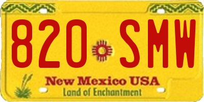 NM license plate 820SMW