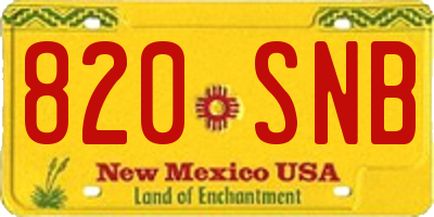 NM license plate 820SNB