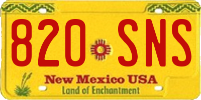 NM license plate 820SNS