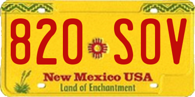 NM license plate 820SOV