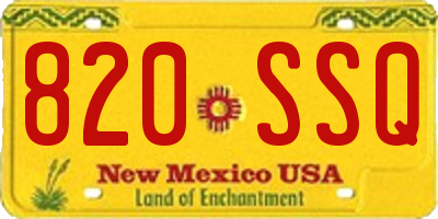 NM license plate 820SSQ