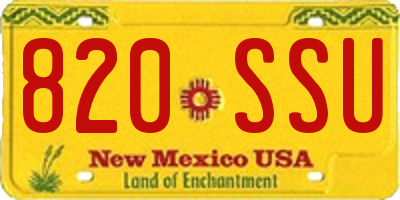 NM license plate 820SSU
