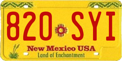 NM license plate 820SYI