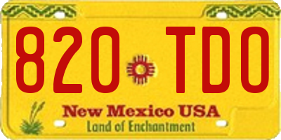 NM license plate 820TDO