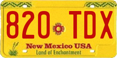 NM license plate 820TDX