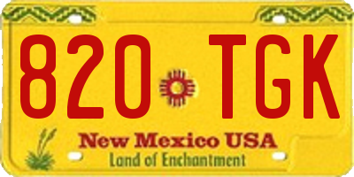 NM license plate 820TGK