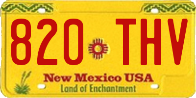 NM license plate 820THV