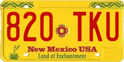 NM license plate 820TKU