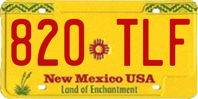 NM license plate 820TLF