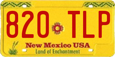 NM license plate 820TLP