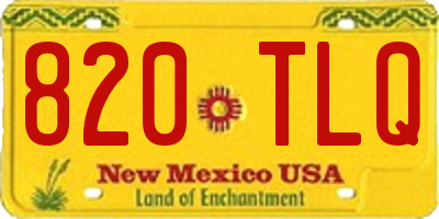NM license plate 820TLQ