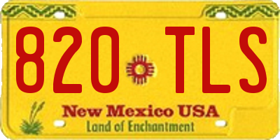 NM license plate 820TLS