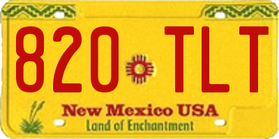 NM license plate 820TLT