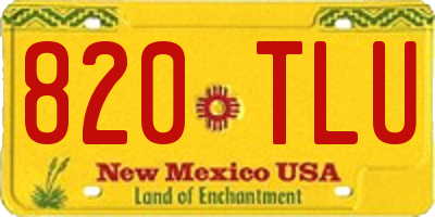 NM license plate 820TLU