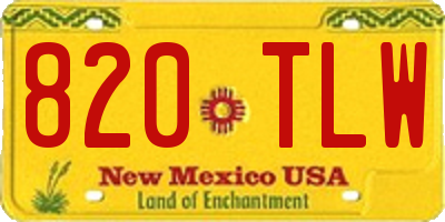 NM license plate 820TLW