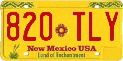 NM license plate 820TLY