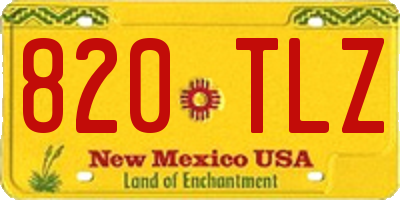 NM license plate 820TLZ