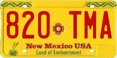 NM license plate 820TMA