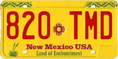 NM license plate 820TMD