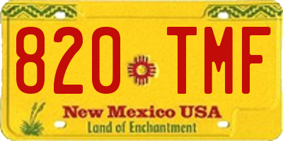 NM license plate 820TMF