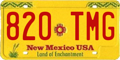 NM license plate 820TMG