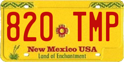 NM license plate 820TMP