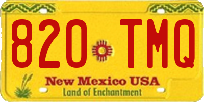NM license plate 820TMQ