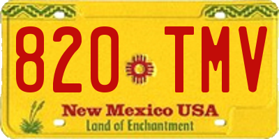 NM license plate 820TMV