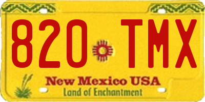 NM license plate 820TMX
