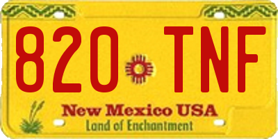 NM license plate 820TNF