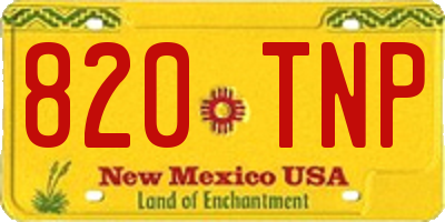 NM license plate 820TNP