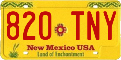 NM license plate 820TNY