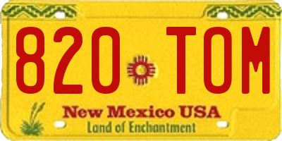 NM license plate 820TOM