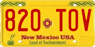 NM license plate 820TOV